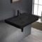 Black Ceramic Bathroom Sink, Wall Mounted or Drop In